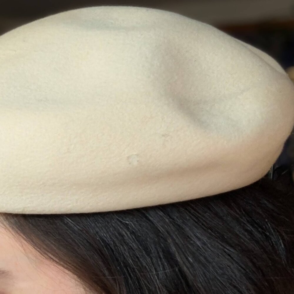 Glenover Henry Pollak 100% Wool Beret Hat – Made in USA – Cream